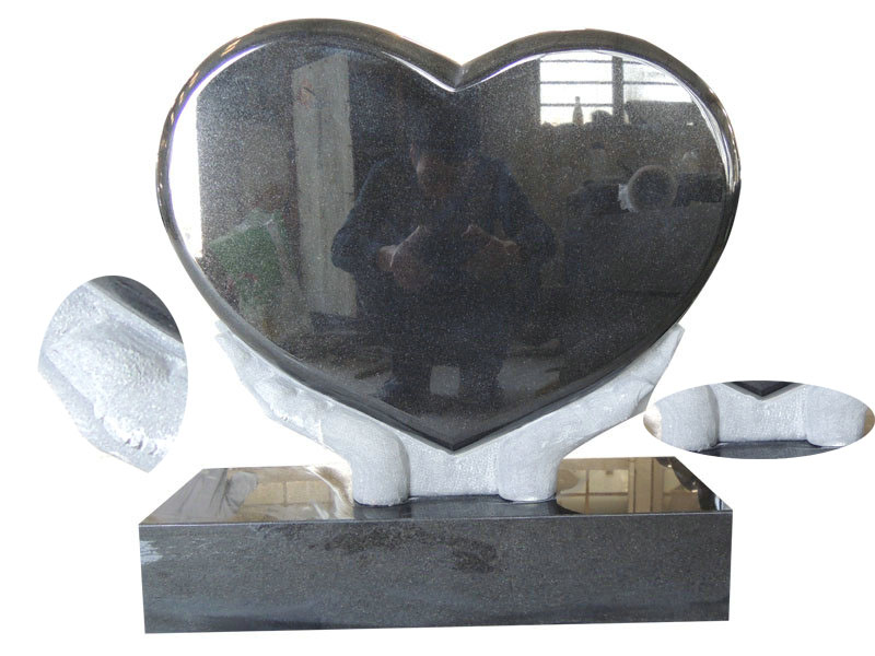 Heart Shaped Grave Monuments With Black Granite