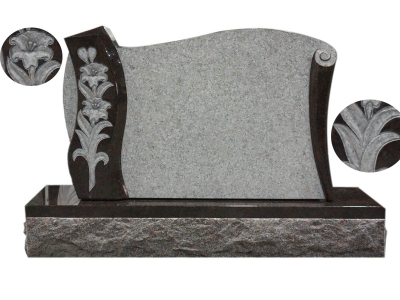 Carved Lily Headstone