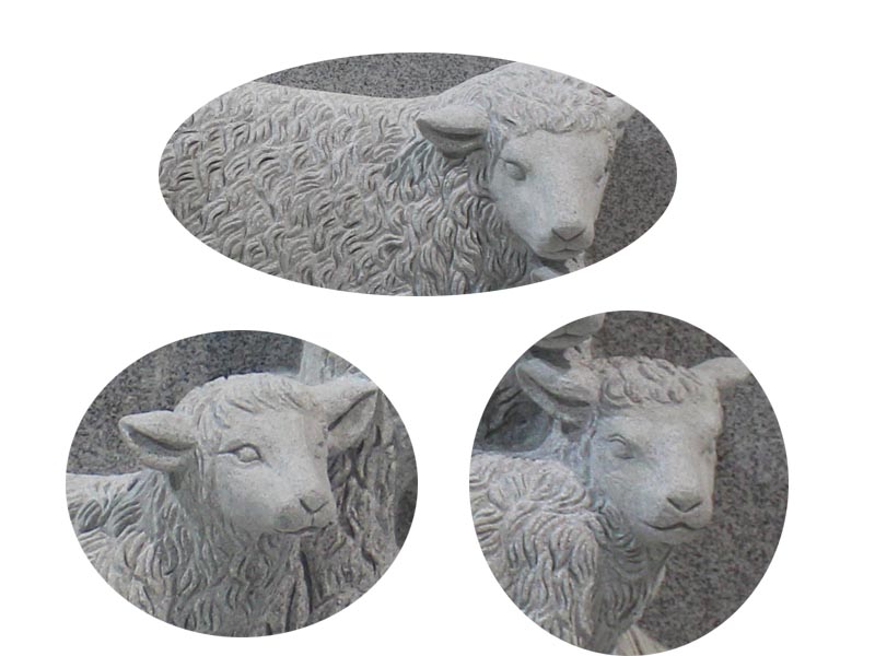 Carved Lamb Sheep Headstone