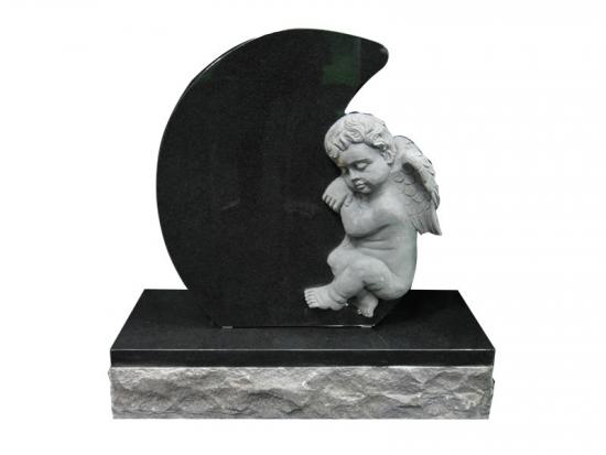 Black Granite Angel Baby Memorial