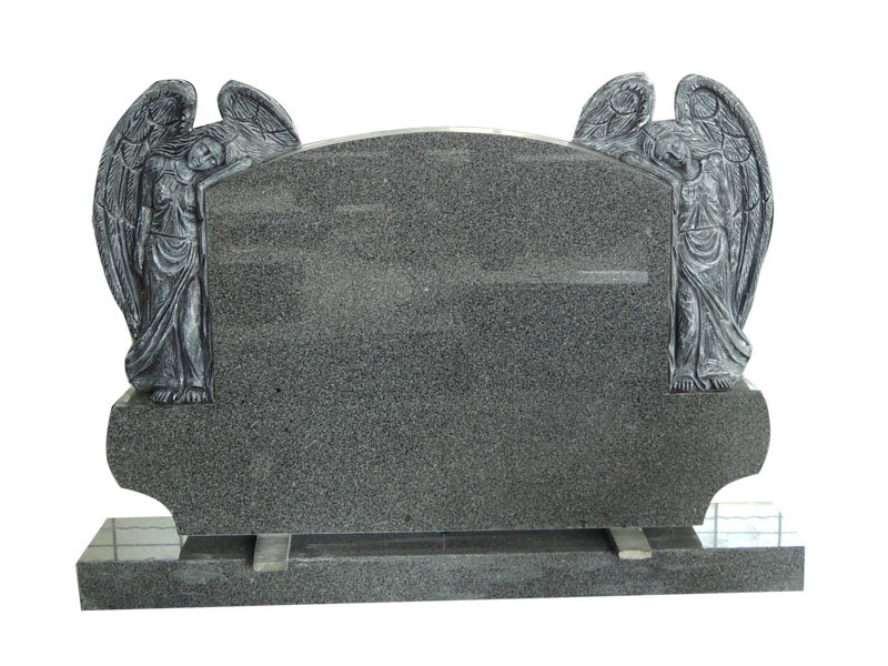 Double Angel Granite Headstone