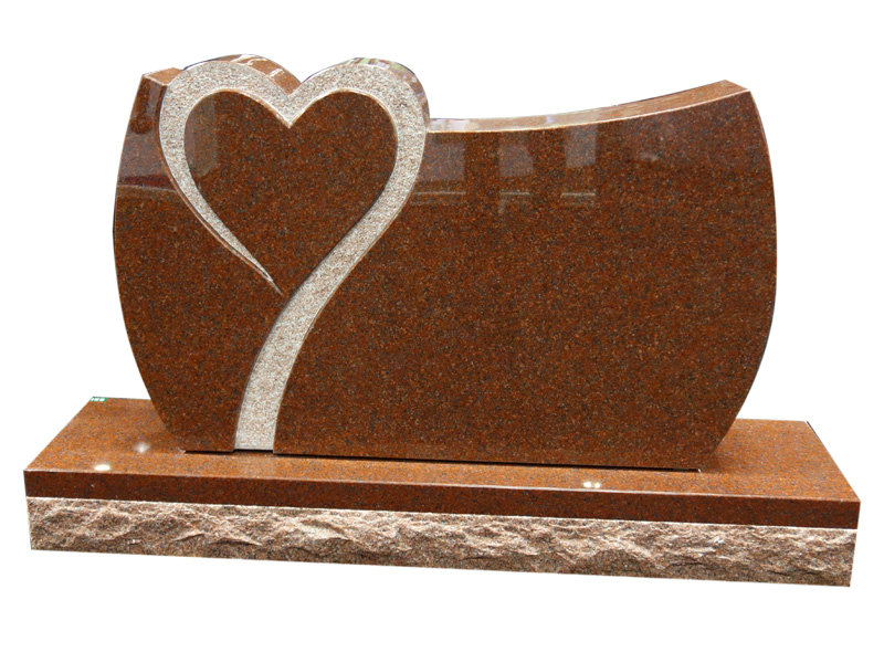 Red Granite Headstones With Hearts
