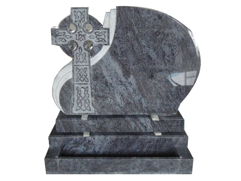 Bahama Blue Granite Celtic Cross Headstone
