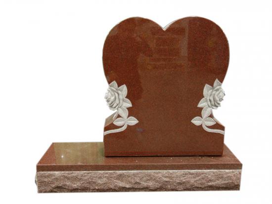 Carved Rose Love Heart Headstones