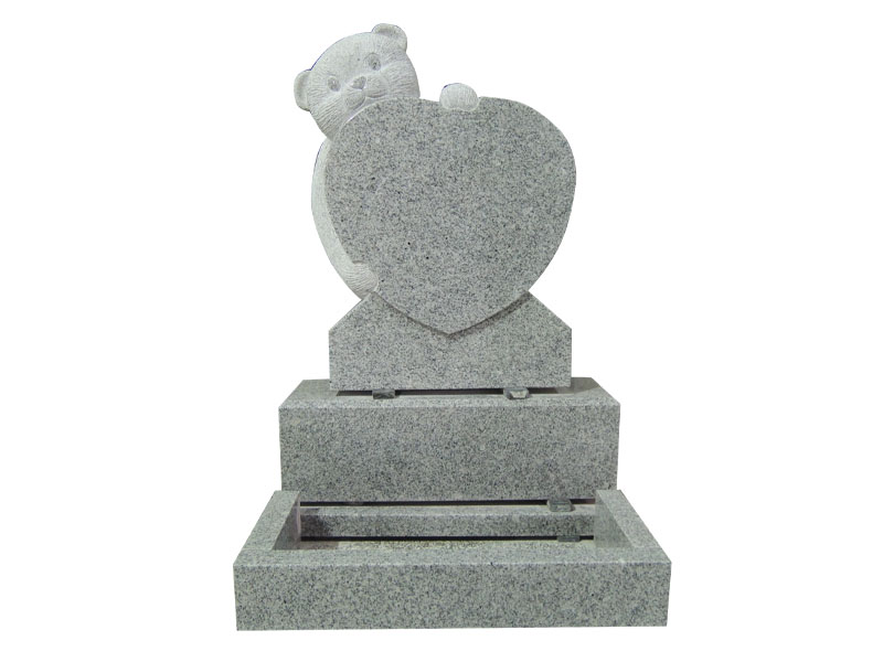 Grey Granite Teddy Bear Headstone